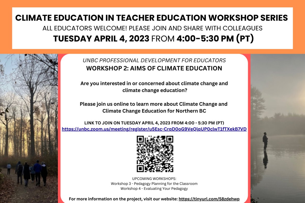 #CETE Workshop 2 - Happening this Tuesday on April 4, 2023 at 4:00-5:30pm. Accessible to K-12 Educators, Teacher Educators, and Teacher Candidates. Climate Education in Teacher Education. Join us. #bcedchat #bcten #unbced #bced

Please RT to spread the word. We'd love to see you.
