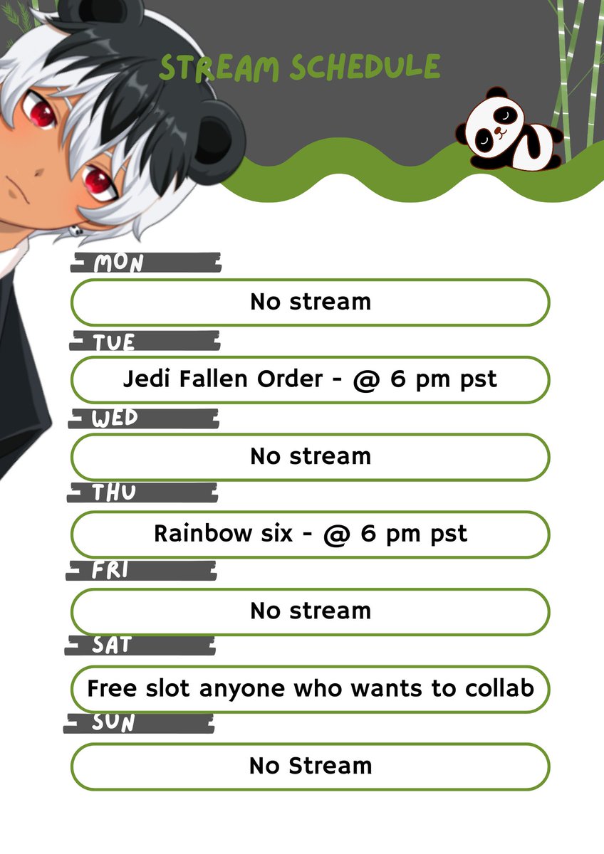 YABA My First Streaming Schedule AYO. 
YABA YALL🖤