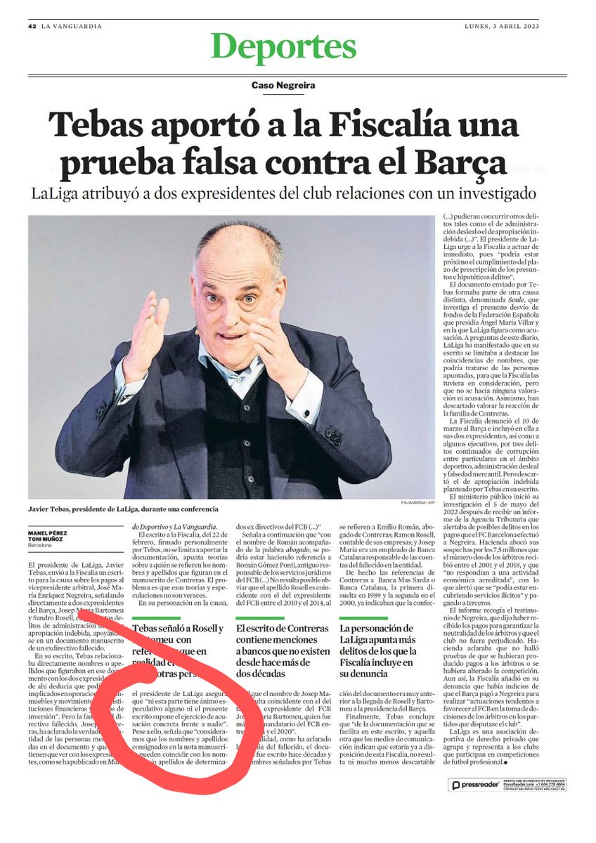 Tebasjavier's tweet photo. El TITULAR de @LaVanguardia es FALSO, NO acusamos a nadie, la propia noticia lo corrobora al señalar lo que decía el escrito a fiscalia, " ni el presente escrito supone ejercicio de acusación concreta contra nadie"
Sr. Conde Godó vigile más a sus PERIODISTAS que calumnian.🤥🤦 https://t.co/FJ1URI1ECa
