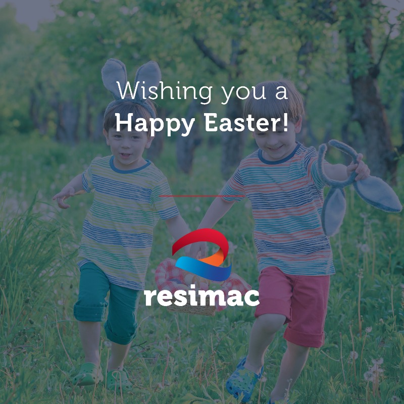 Is the Easter Bunny coming to your place? 🐰🥚

The Resimac team wishes customers a blissful Easter holiday full of happiness,  relaxation and perhaps a bit of chocolate!