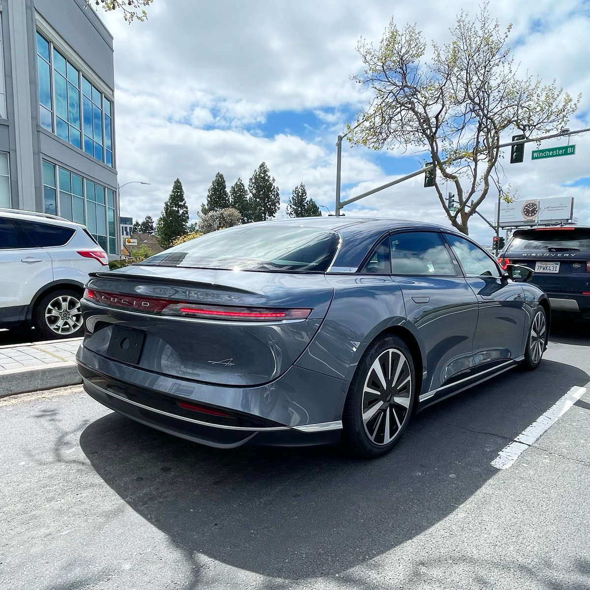 Lucid Air Pure (the model with a metal roof) spotted in the wild.