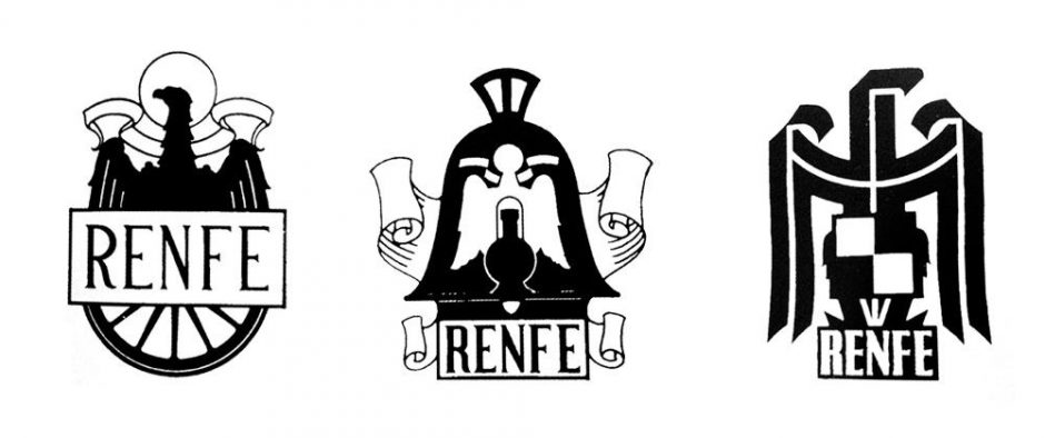 por_tren's tweet photo. #Renfe, por aquel entonces, no tenía #identidad gráfica, y en 1942 se hiconcurso.
Los #logos que se #presentaron, fueron los que #aparecen en este #tweet https://t.co/iDAfI09iVj