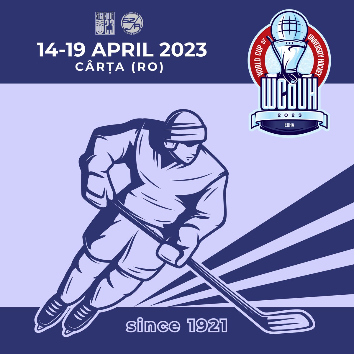 😀Today's history lesson. Did you know that Romania, which hosts our event, held its first hockey games in Miercurea Ciuc in 1921?🏒100+ years ago!🤩

#wcouh #wcouh2023 #tournament #hockey #april #icehockey
