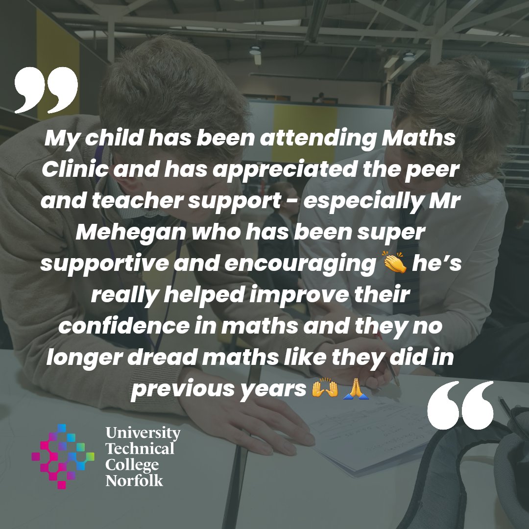 UTCNorfolk's tweet image. Some lovely feedback from a UTCN parent!

#mathssupport #teaching #maths  #greatteachers