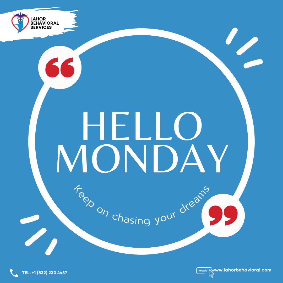 lahorbehavioral's tweet photo. Start your week off right by prioritizing your mental health! At Lahor Behavioral Services, we believe that with the right tools and support, you can keep on chasing your dreams.

 #KeepOnChasingYourDreams #LahorBehavioralServices #MondayMotivation" https://t.co/AIo8xMnHyg