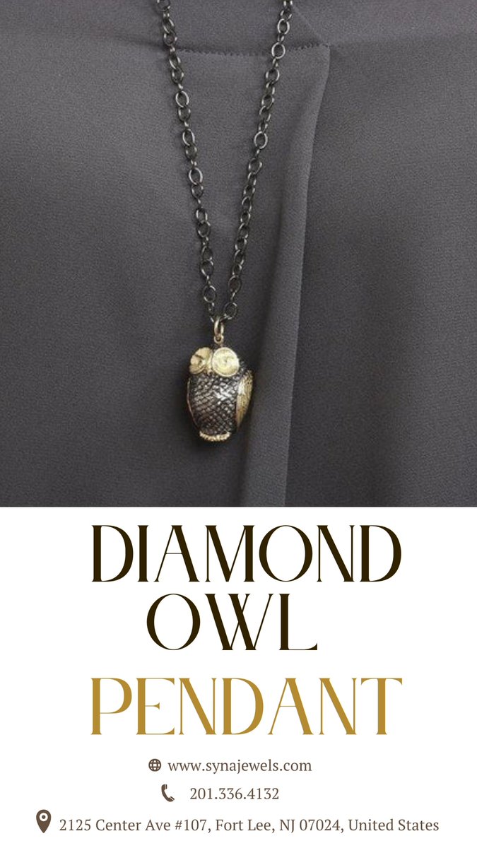 synajewels's tweet photo. Diamond Owl Pendant

Add a touch of elegance to your jewelry collection with our stunning Diamond Owl Pendant. 

Click the link to visit our product. https://t.co/11INTcHLac

Call us at 201-336-4132
Address: 2125 Center Ave #107, Fort Lee, NJ 07024, United States https://t.co/S3Bzpz87kZ