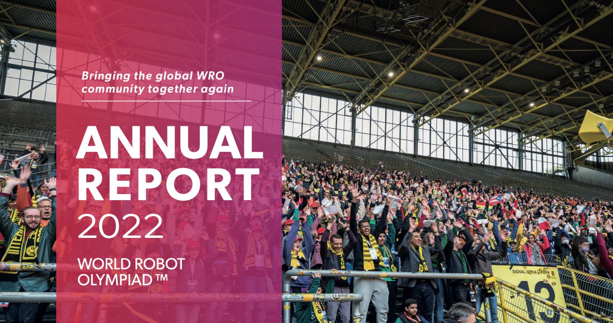 2022 was the first year with a LIVE #WRO international final since 2019 - and we were excited to bring the international community to Dortmund. Take a look at the annual report for look back at another exciting season in WRO. Follow this link: wro-association.org/newsroom/media…