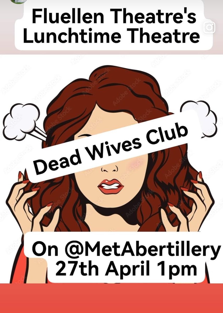 Fluellen Theatre (@fluellentheatre) on Twitter photo Next performance of Lunchtime Theatre's comedy-thriller play 'Dead Wives Club', by Ron Meldon is on Thursday 27th April at 1pm at <a href="/MetAbertillery/">The Met Abertillery</a>. See you there π
π: Thursday 27th April, 1pm.
ποΈ: awenboxoffice.com/the-met/whats-β¦ Next performance of Lunchtime Theatre's comedy-thriller play 'Dead Wives Club', by Ron Meldon is on Thursday 27th April at 1pm at <a href="/MetAbertillery/">The Met Abertillery</a>. See you there π
π: Thursday 27th April, 1pm.
ποΈ: awenboxoffice.com/the-met/whats-β¦