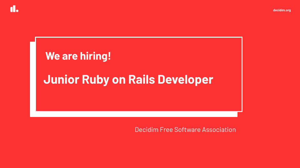 We’re looking for someone to become part of the project's backbone!

✅Passion for programming + problem solving
✅Maintenance of the core repositories
✅Taking care of the quality and stability of the code

𝗙𝗶𝗻𝗱 𝗮𝗹𝗹 𝗱𝗲𝘁𝗮𝗶𝗹𝘀 𝗵𝗲𝗿𝗲
👉 decidim.org/blog/2023-04-0…