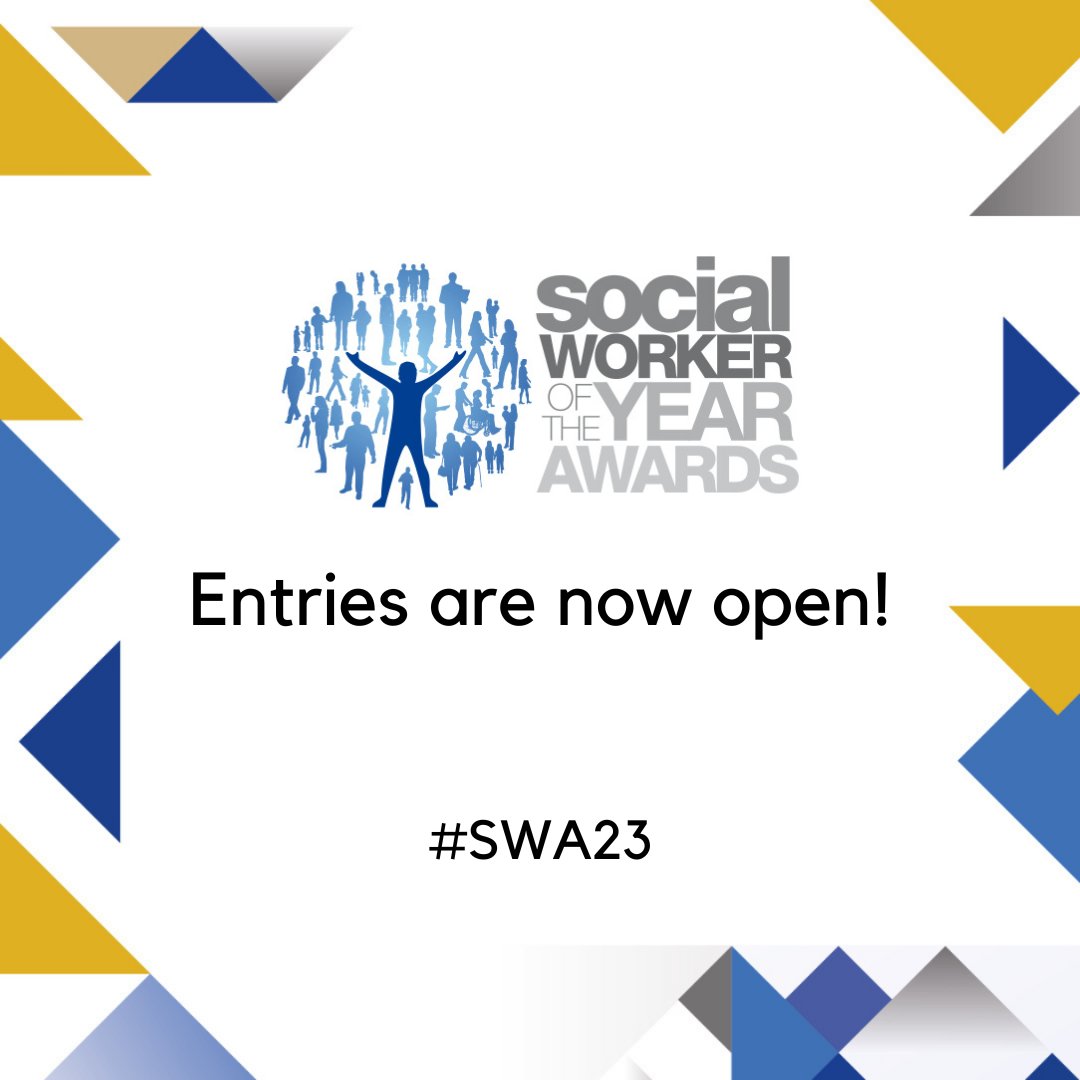 The wait is finally over…   

📢Entries for the Social Worker of the Year Awards 2023 are OPEN📢

See the full list of 18 categories and enter on our website here: socialworkawards.com 

Good luck and make sure to tag us in your tweets #SWA23!