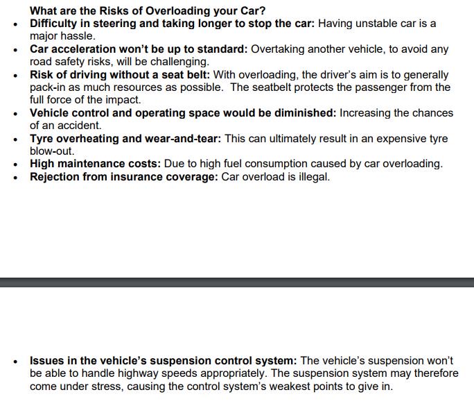 Why Is It Dangerous To Overload Your Car?