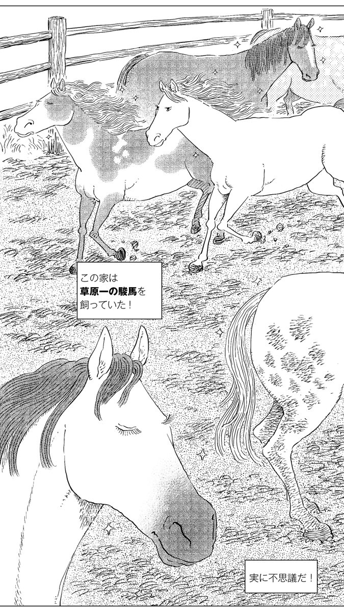 ・塔沙呼(タシャホ)その2
遊牧民としてはあり得ない?怠け者の男が出てきました。でもこんなぐうたらな家長がいる家が、どういうわけか草原一美しい馬を6頭も飼っているのです。いきなり草原の不思議が!
  #漫画が読めるハッシュタグ #中国漫画 #草原志怪 