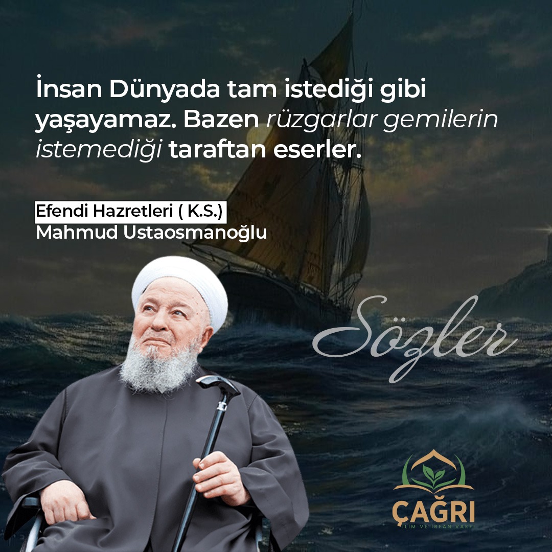 İnsan Dünyada tam istediği gibi yaşayamaz. Bazen rüzgarlar gemilerin istemediği taraftan eserler.
--------------
İletişim için;
📞+90 850 888 2 571
🔗 cagrivakfi.org.tr
📍 Yeni Kent Mah Doğanaraslı Bulvarı No: 186/3 Esenyurt
--------------
#çağrıvakfı #çağrı #vakıf