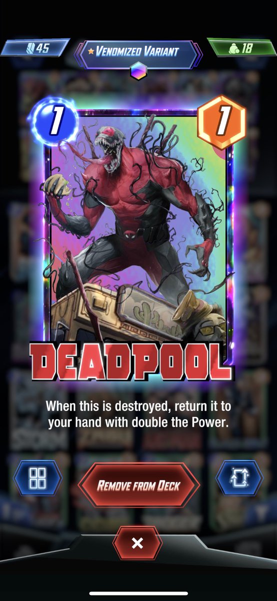 LukeSparling's tweet photo. @SiX1SE7EN It’s a very simple variant, but using it in a deck full of Venomized Variants this is the one that gets the crowd going! https://t.co/kRD7CMGsGt