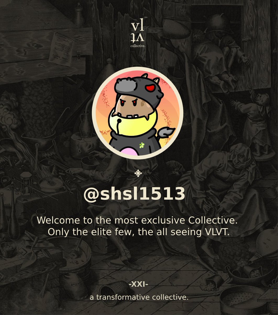 JoinTheVLVT's tweet photo. Welcome to the Collective @shsl1513 .

Only the elite few, the all seeing VLVT. https://t.co/thl0KAspgK