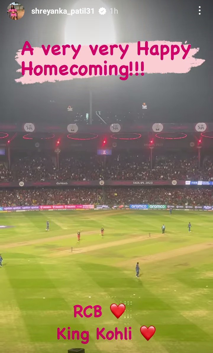 RCBWomenTweets's tweet photo. Shreyanka Patil witnessed the Virat Kohli &amp; RCB dominance from the Chinnaswamy Stadium. https://t.co/O3tYnN89c6