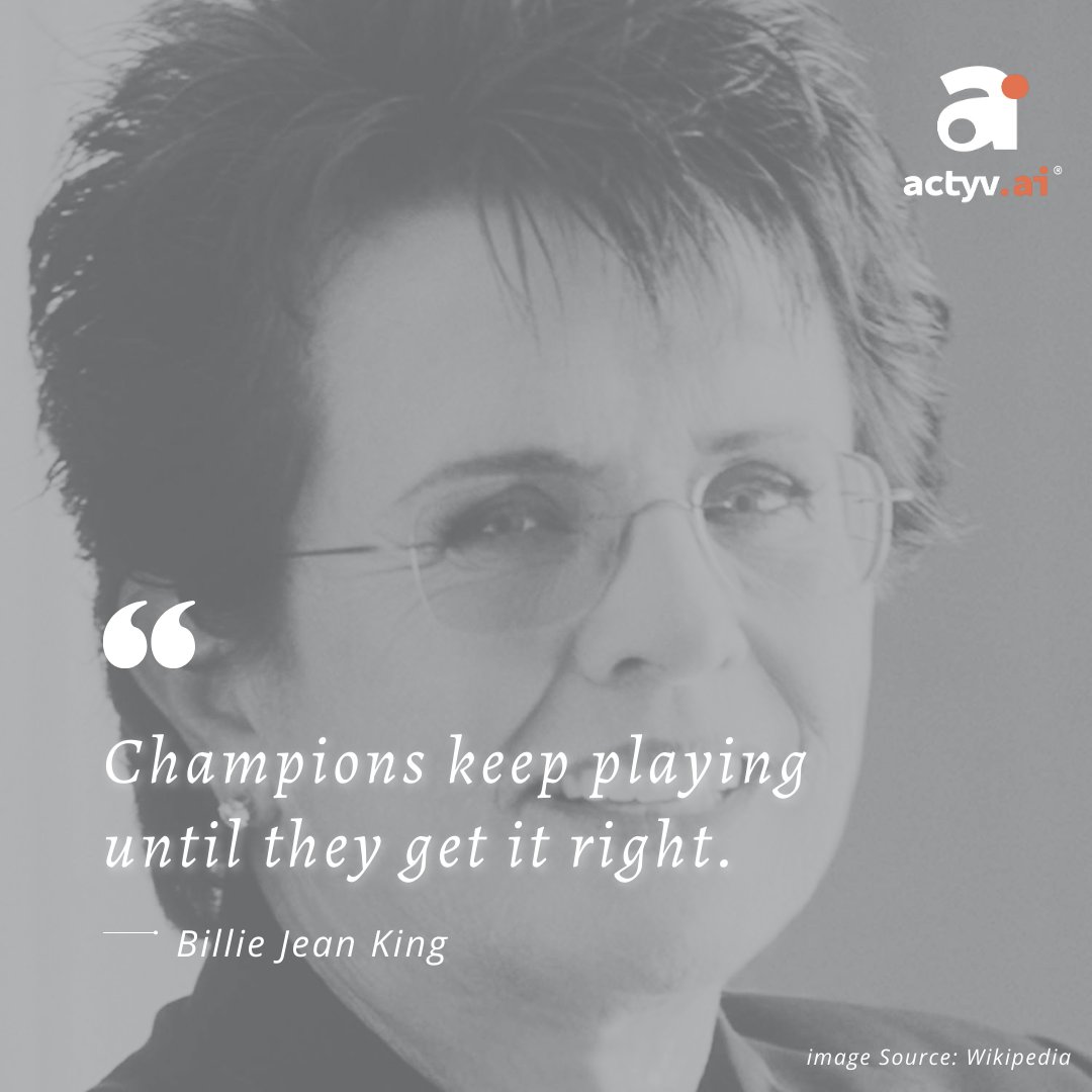 Keep striving, keep playing until you master the game - just like how Billie Jean King kept pushing herself to become a champion. #MondayMotivation #Success #Perseverance