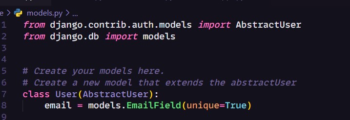 anil_code_808's tweet image. Extending the Base User model
Creating the new model to extend abstract user
using AUTH_USER_MODEl = &apos;appname.user&apos; to make the user data global so that the apps could be independent
using BaseUserAdmin core data add_fieldsets  = [] to add the fieldssets as shown below..
#django