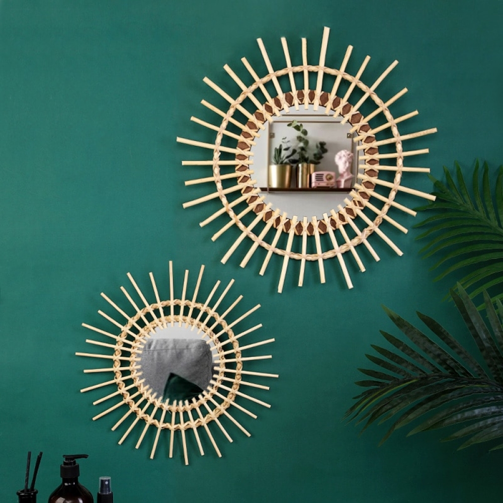 Little Sun Rattan Wall Mirror #interior #homeorganizers decasadecors.com/little-sun-rat…