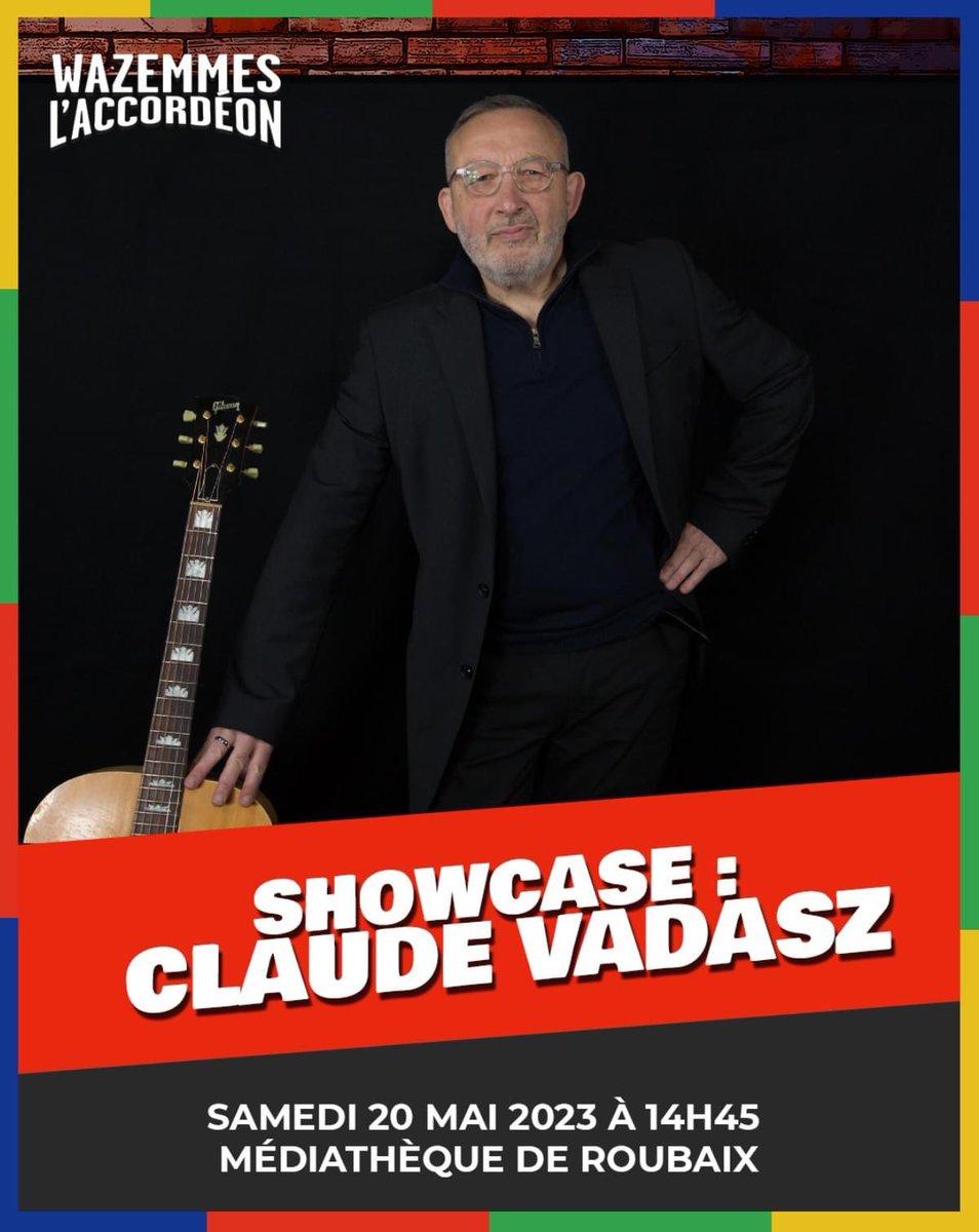 flonflons's tweet photo. Hello les flonflons !🪗🪗🪗
On continue de vous dévoiler la programmation.👇👇

Retrouvez Claude Vadasz le samedi 20 mai en solo pour un showcase à la médiathèque de Roubaix !

🪗 𝗦𝗵𝗼𝘄𝗰𝗮𝘀𝗲 : 𝗖𝗹𝗮𝘂𝗱𝗲 𝗩𝗮𝗱𝗮𝘀𝘇
📅 20 mai 2023
📌 Médiathèque de Roubaix

#roubaix https://t.co/5Ozqes8XPd