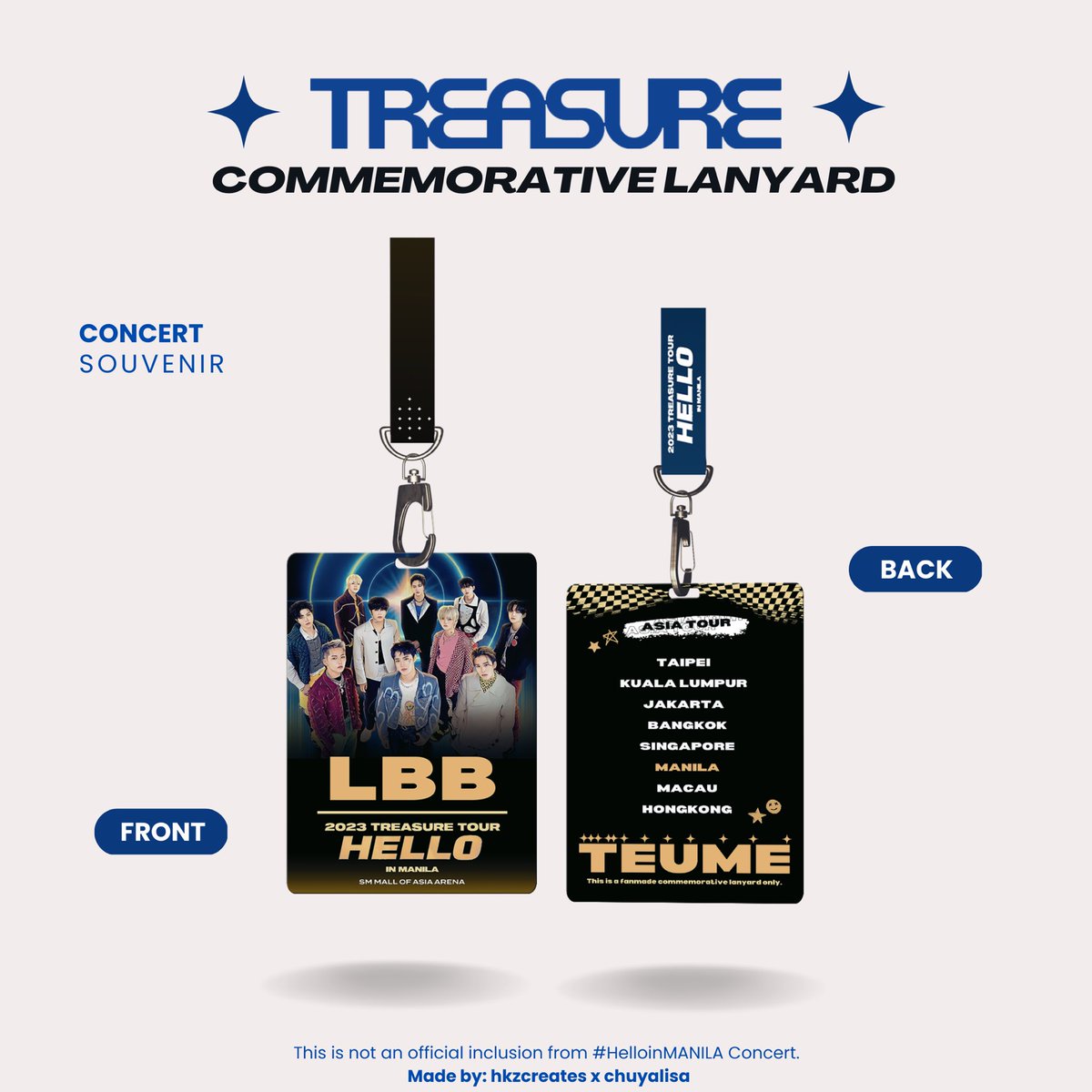 luv103jisoo's tweet photo. ✦ IC interest check

TREASURE 2023 HELLO Fanmade Commemorative Lanyard

✅ All Seats Available + Team Bahay/Labas
✅ You can check my previous bornpink pvc id lanyard for reference 👇
📥 Reply/DM if inch

Help RT 💙
t. treasure hello in manila bns wts lfb pvc id concert souvenir https://t.co/IZHWNfxV5I