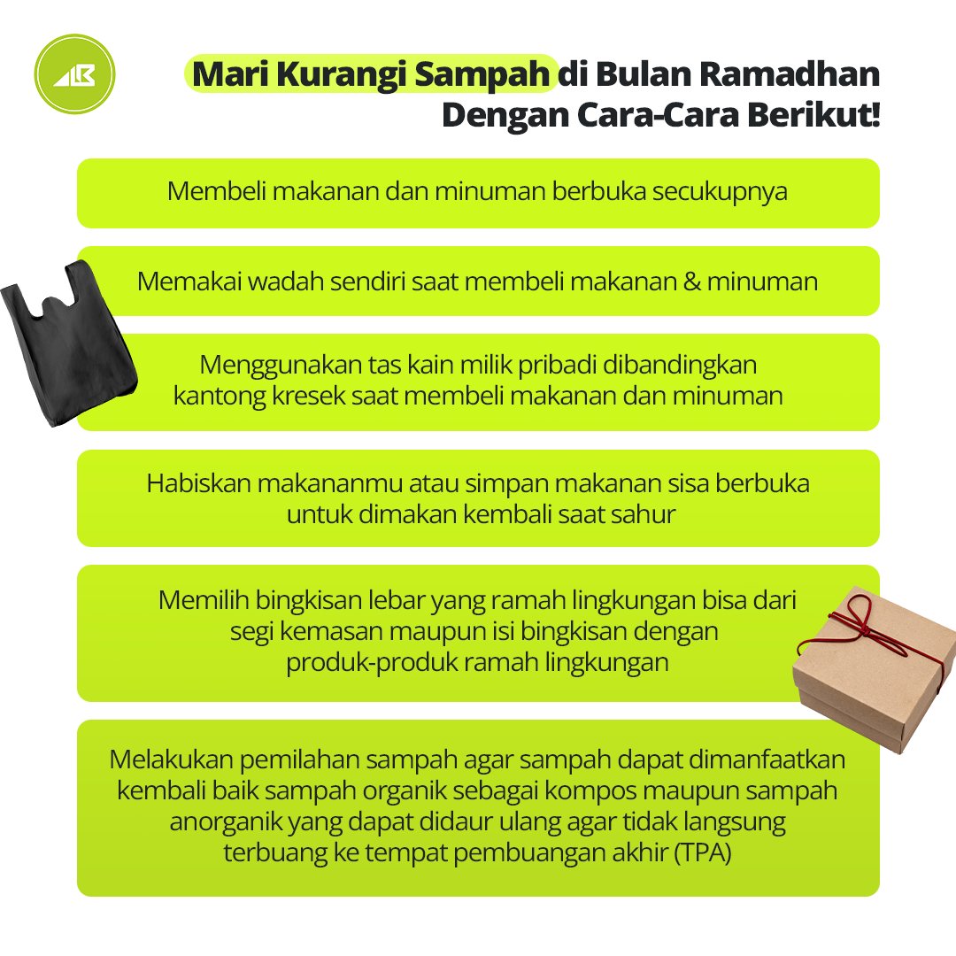 bintariorg's tweet photo. Maka dari itu, yuk mulai memperhatikan produksi sampah kamu selama bulan Ramadhan. BINTARI juga punya beberapa tips yang mungkin bisa kalian terapkan loh! https://t.co/W23PQWjrUp