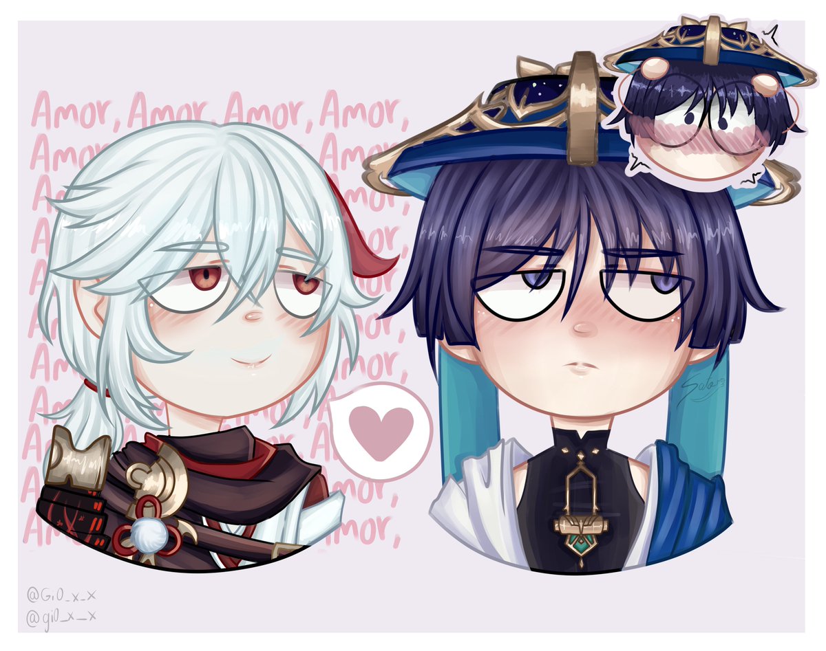 Sayami_x_x's tweet photo. intentando un estilo propio con otro de mis ships que mas me gustan. si, soy multishiper jejeje.....

un kazuha enamorado y un scara negandolo, rikazo.

#kazuscara #Kazuha #scarakazu #scaramouche #dibujos #kazuhafanart #scaramouchefanart https://t.co/jefCbu2LqA