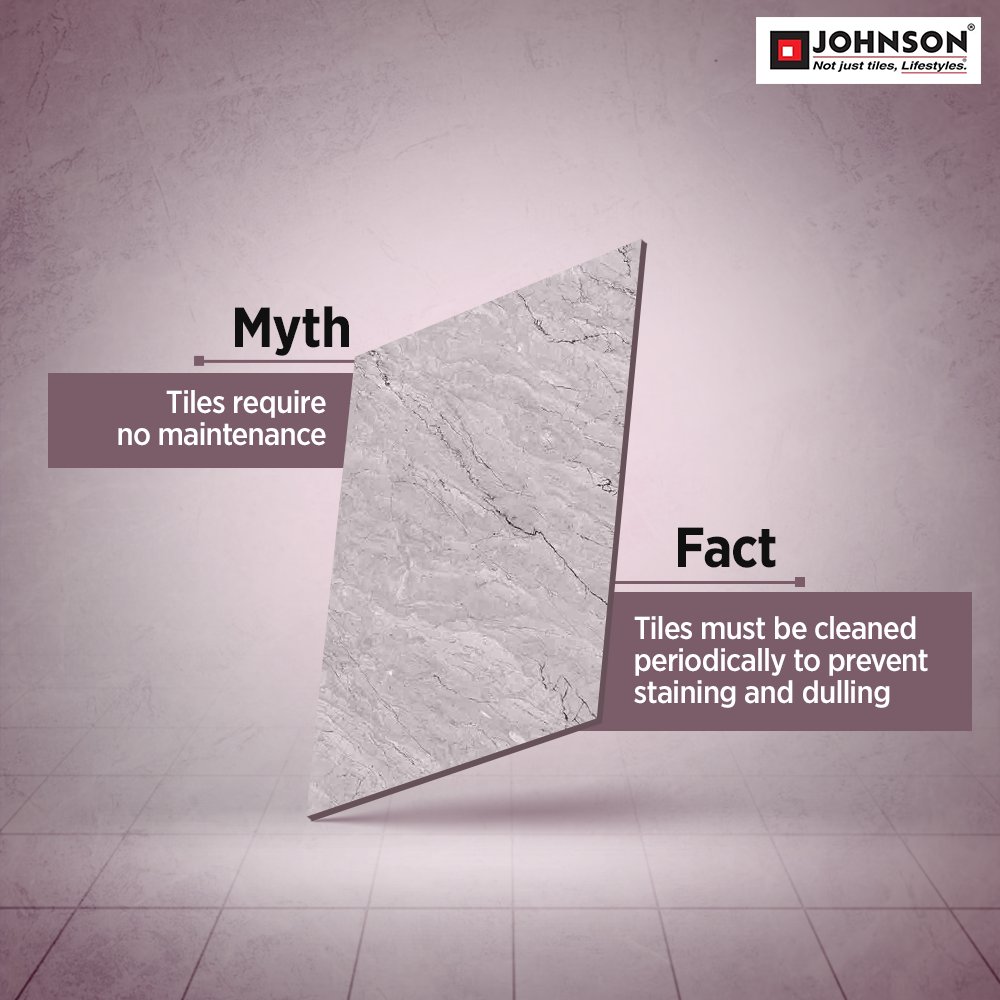 HRJohnsonIndia's tweet photo. Although tiles are very durable and low on maintenance, it’s important to clean them regularly to ensure they remain as new as ever! 

#HRJohnsonIndia #HappilyInnovating #Myths #Facts #TileFacts #TilingSolutions #WallTile #FloorTile https://t.co/b9USEgfZO8