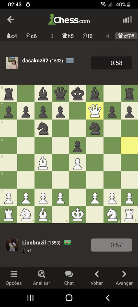 ldaniel_souza1's tweet photo. Apliquei o Mate do pastor :
Minha reação: 🤣🤣🤣🤣🤣🤣🤣
#Chess #ChessForever https://t.co/1O2C3vdEa9