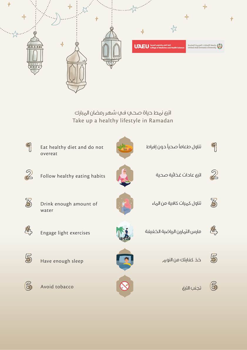 اتبع نمط حياة صحي في شهر رمضان المبارك -Take up a healthy lifestyle in Ramadan

#Ramadan2023