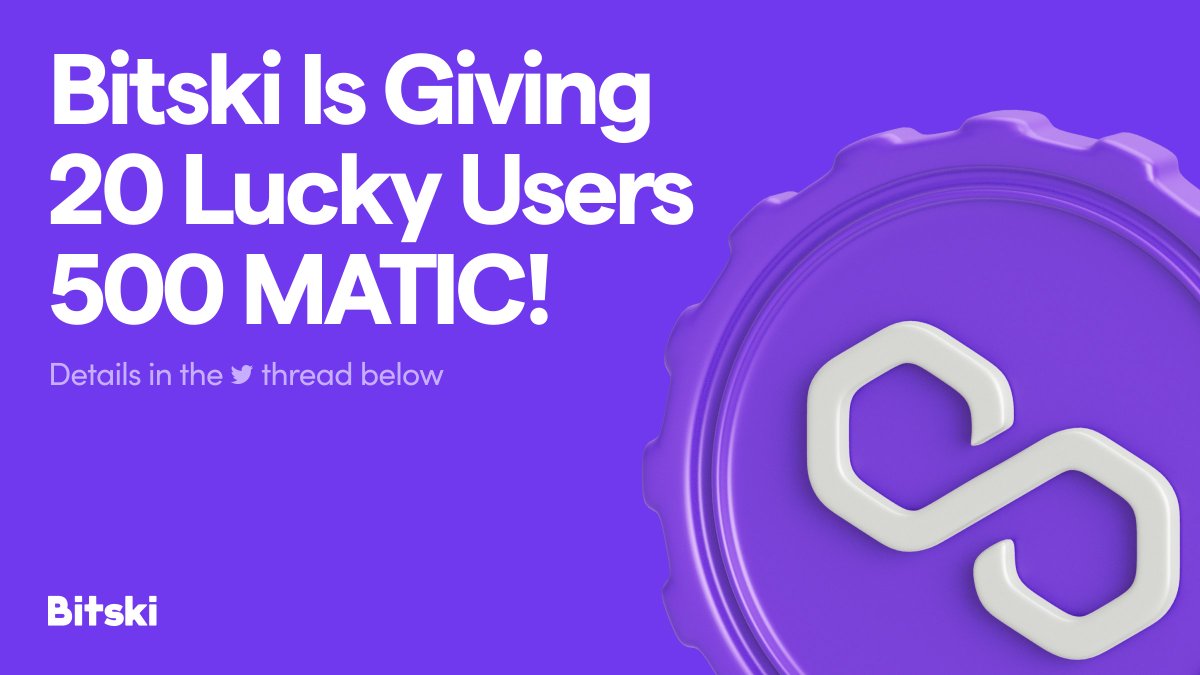 bitski's tweet image. 🚨 MATIC Giveaway!! 🚨

We’re giving away 500 MATIC to 20 users!

Follow the steps👇
1️⃣ Download the Bitski Wallet on iOS or Browser!
2️⃣ RT this! 🔁
3️⃣ Sign a txn OR add a watched wallet OR import your wallet
⏱️ Only eligible for users from 3/30-4/7!

Winners will be chosen 4/10!