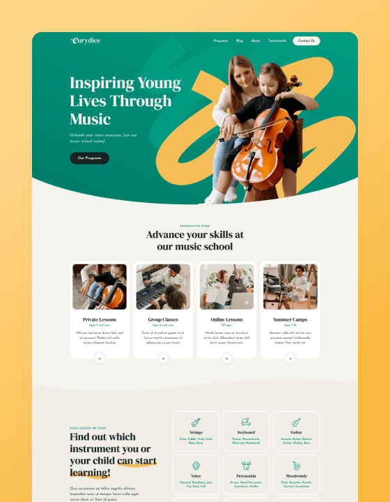 FlowSites's tweet photo. Eurydice is a new Webflow template in the School category. It supports Ecommerce and CMS and sells for $49 USD. #webflow #webflowtemplate #flowsites #Schooltemplate https://t.co/Y742i92qXR https://t.co/WhhAoqhO7w