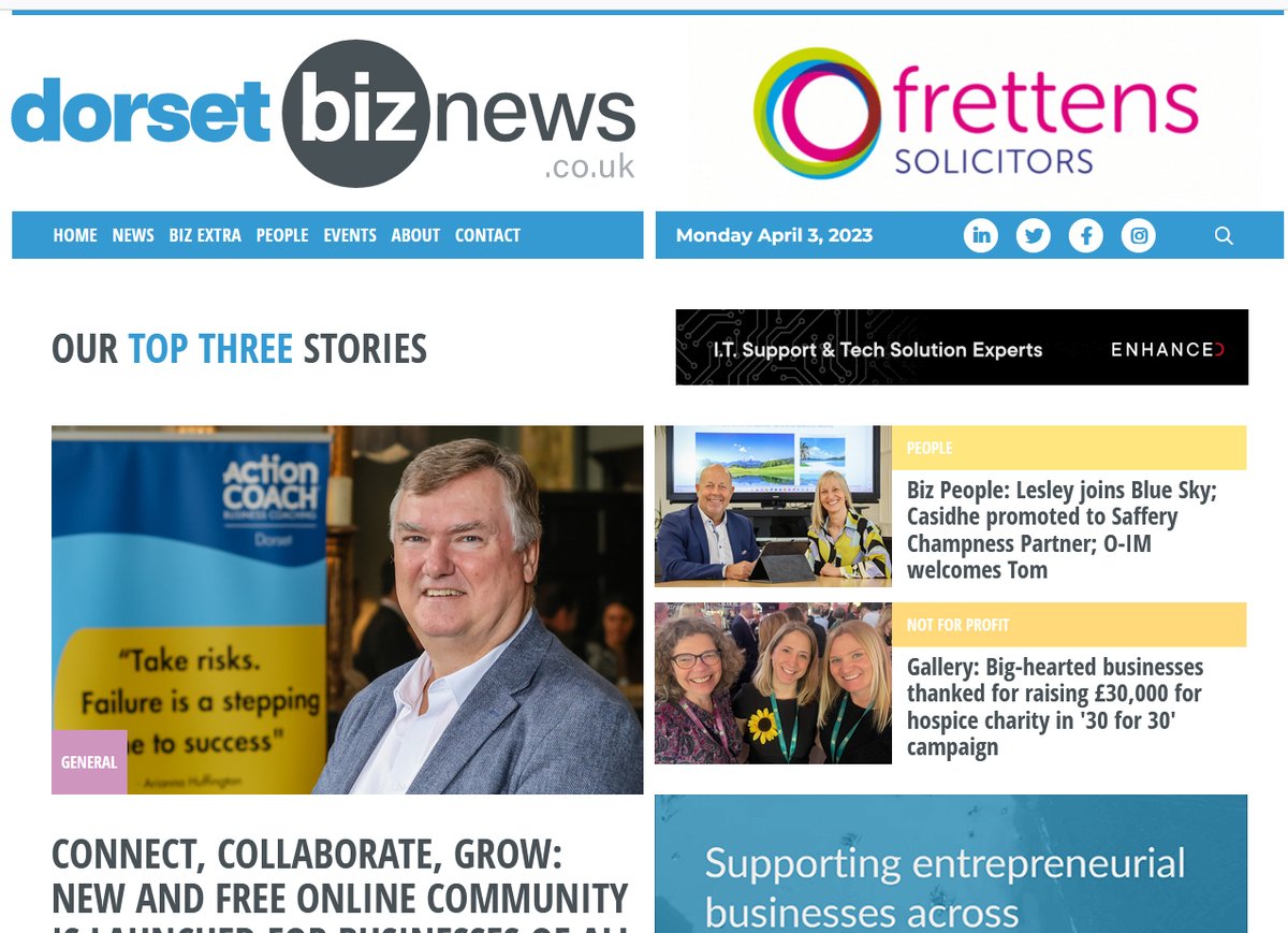 dorsetbiznews's tweet image. Today's #Dorset Biz News: New and free online community launched for Dorset businesses by ActionCOACH; Blue Sky’s @GaryNeild welcomes new Chief Operating Officer; Casidhe appointed Partner by @safferys; Tim joins @OIM_UK; @LMHospiceCare thanks big-hearted ‘30 for 30’ businesses.