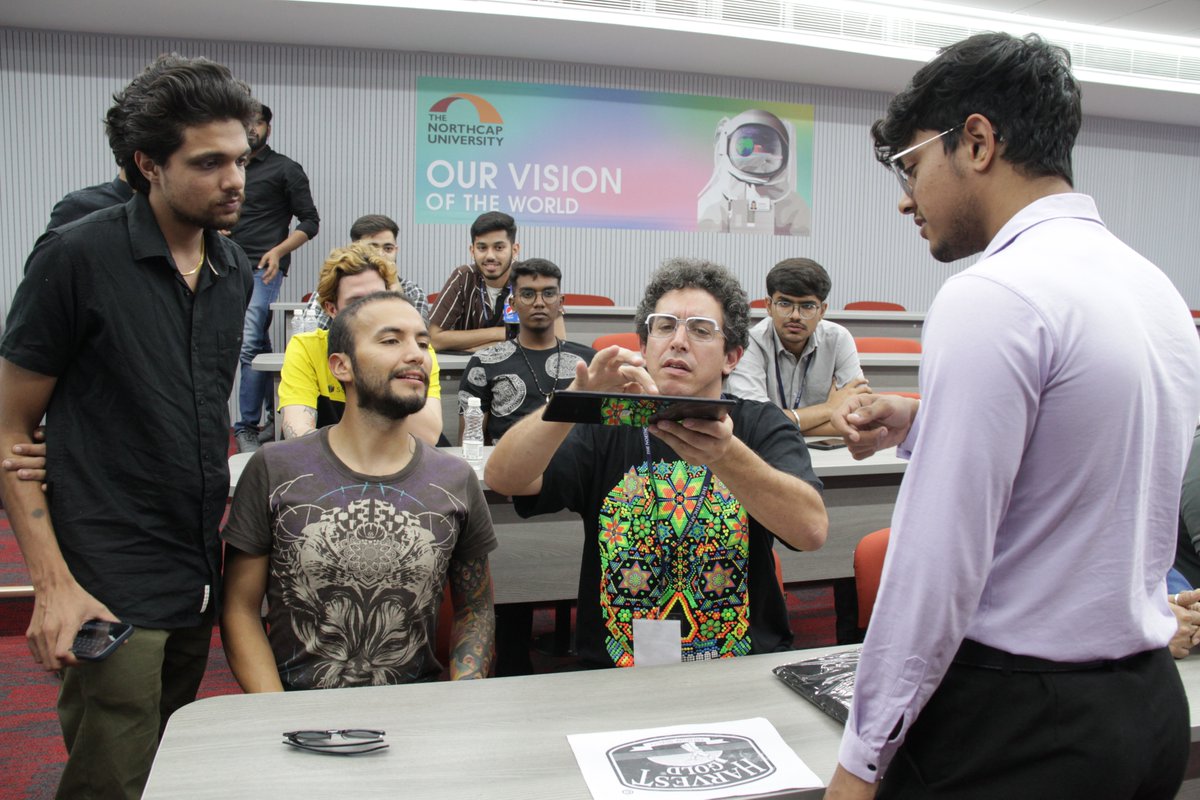 NorthCap_Univ's tweet photo. The #IndustryMeetup organised by NCU’s Dept. of CSE in collab with XR Central was a great opportunity for our students to network and gain valuable insights. Thank you to Mr. Francesco Vincenti, BDM at Somnium Space VR, for delivering a talk on '#MetaverseTransformations'.
#NCU https://t.co/6iT8xv9523