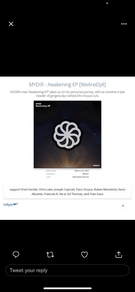 MYDIR (@mydir213) on Twitter photo Amazing support & feedback so far ๐๐พ
You can pre order now on <a href="/beatport/">Beatport</a> <a href="/traxsource/">Traxsource</a>
๐ฝ <a href="/weareidyll/">WeAreiDyll Records</a>
#WeAreiDyll #AfroHouseMusic #SA #UK #Africa #AfroTech #NewMusic #MYDIR #Awakening Amazing support & feedback so far ๐๐พ
You can pre order now on <a href="/beatport/">Beatport</a> <a href="/traxsource/">Traxsource</a>
๐ฝ <a href="/weareidyll/">WeAreiDyll Records</a>
#WeAreiDyll #AfroHouseMusic #SA #UK #Africa #AfroTech #NewMusic #MYDIR #Awakening