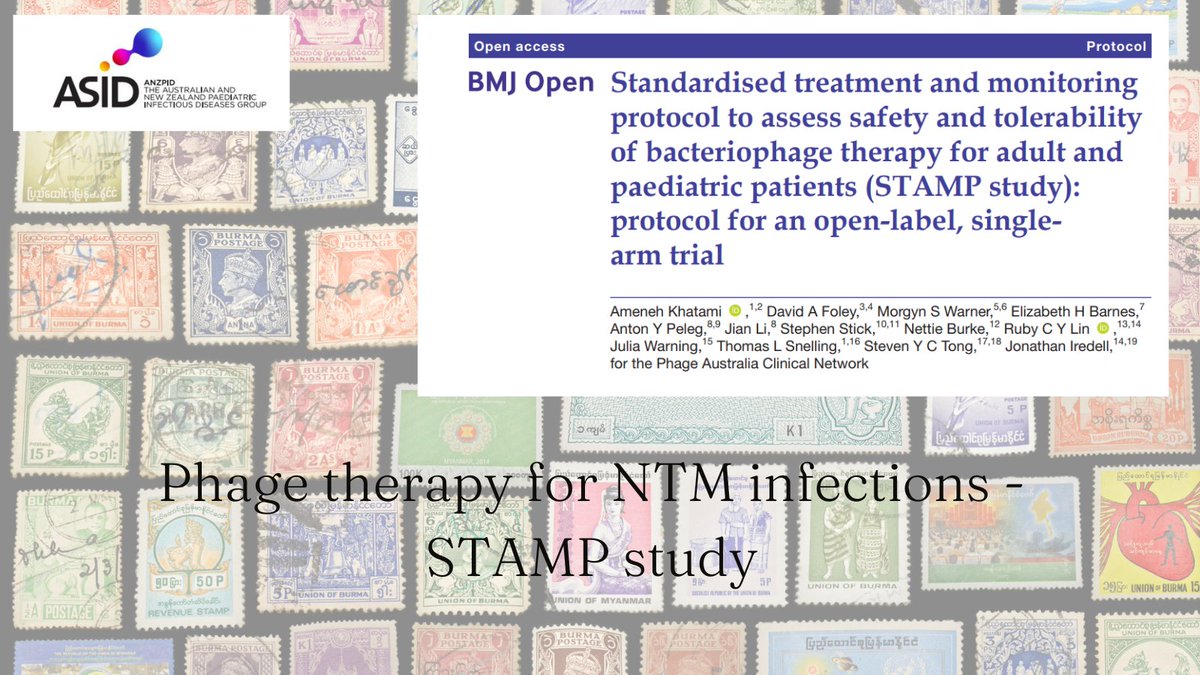 Dr Ameneh Khatami describing the clinical experience and role of phages in treatment of non-tuberculosis Mycobacterial infections at #ASID23 @ASIDANZ. Also... drawing attention to the #STAMP trial. @Sydney_ID @PhageAustralia @westmeadkids #IDTwitter #MedTwitter