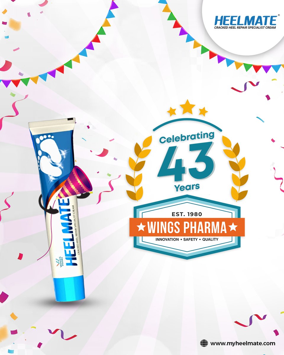 myheelmate's tweet photo. As we celebrate Wings Pharma's 43rd Foundation Year, Heelmate takes great pride in being a part of a legacy that has revolutionized the Indian pharmaceutical industry. Cheers for #WPPL 43rd Foundation Day on 3rd April 2023.
#43Years #FoundationDay #WingsPharma #Heelmate https://t.co/XRqoPJ8B3P