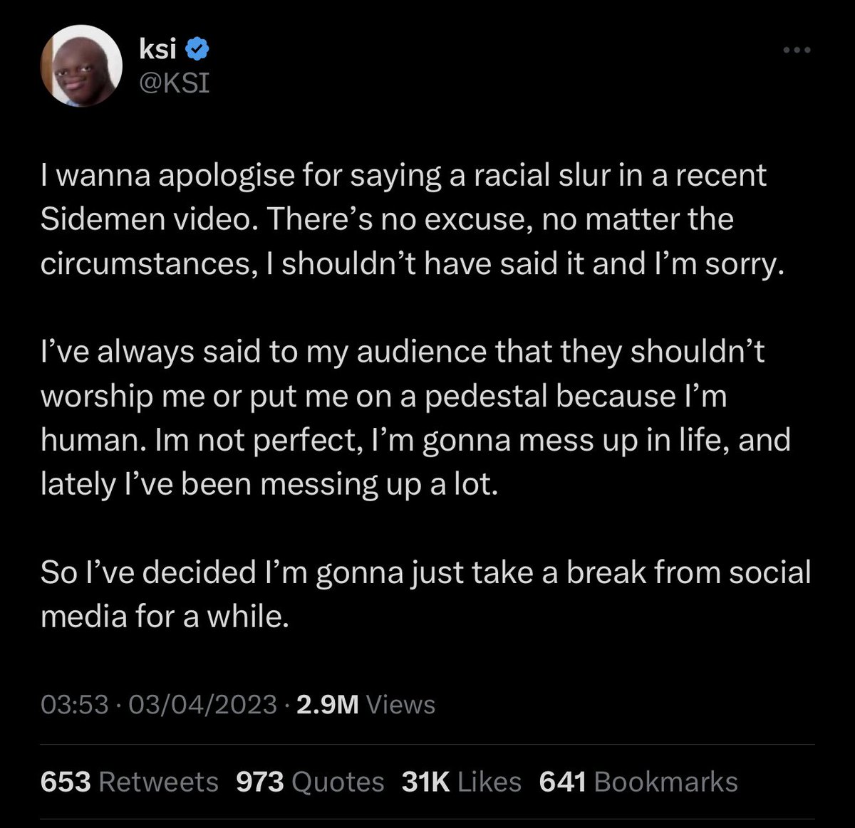 Dexerto on Twitter "KSI responds to backlash after using a racial slur