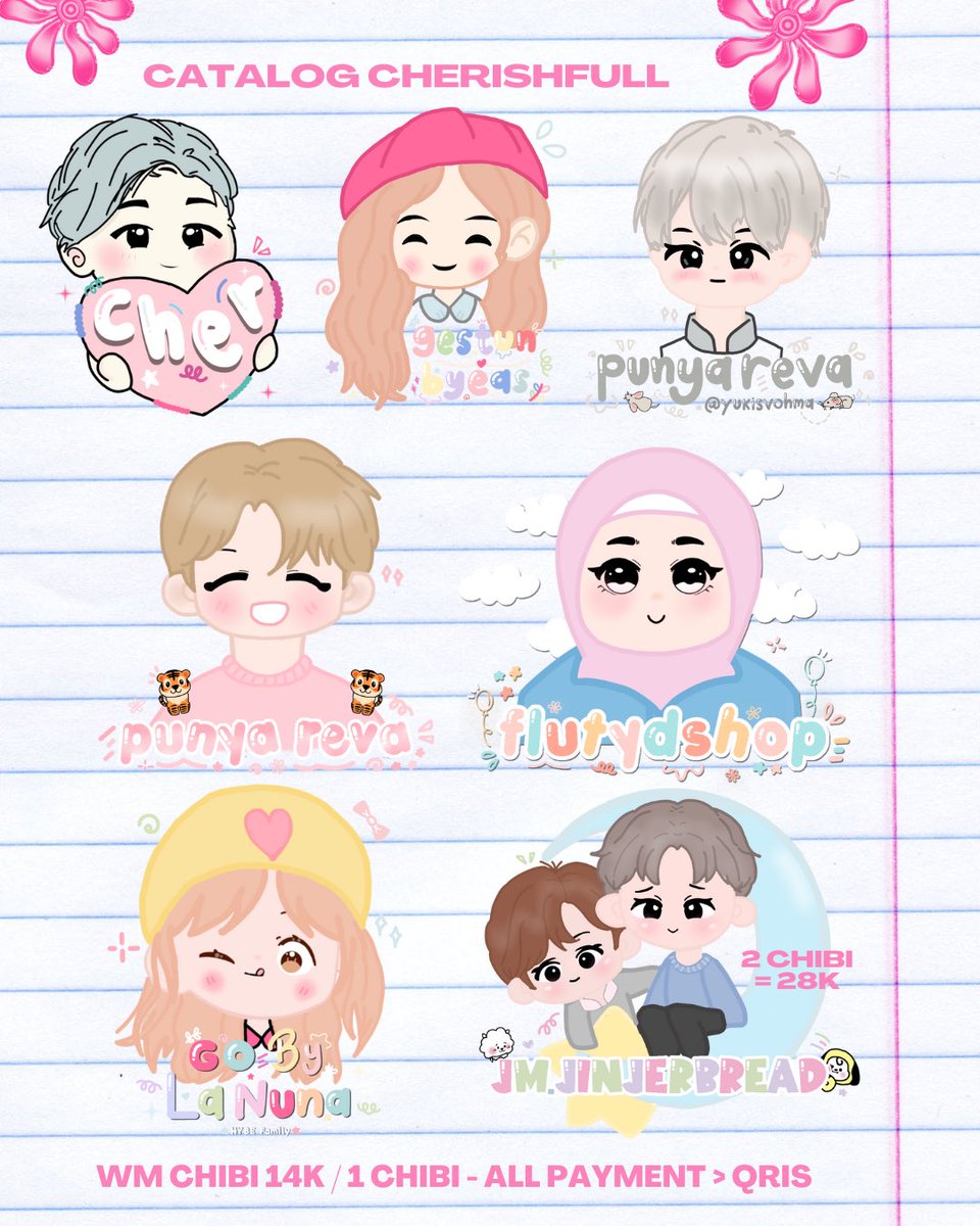 cherishfull's tweet photo. help rt/like tysm 🥹💗

hai! aku open watermark commission yess bisa req bisa custom yuu cuss dm💐 all payment yes lewat qris 😉 #zonauang #zonajajan #zonaba https://t.co/3Pj3ZPYMiq