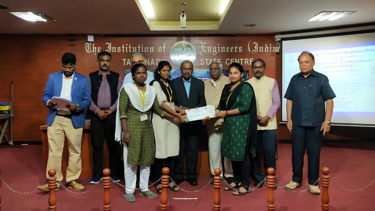 EeeRmd's tweet photo. We are happy to inform that Our III yr EEE Students: J .Swathy ,M . Veshanthini and R.Nivedha have won 3rd prize for the paper titled "SOLAR POWERED SENSOR BASED IRRIGATION SYSTEM " on "World Water Day" organised by THE INSTITUTION OF ENGINEERS (INDIA) TNSC, Chepauk on 1.4.2023. https://t.co/Gj6QsYpWgo