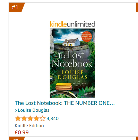 AlisonLMercer's tweet photo. congratulations @LouiseDouglas3 on your #1 #Kindle bestseller #TheLostNotebook! 💐🥂💃 https://t.co/WDJOwMXZ4r