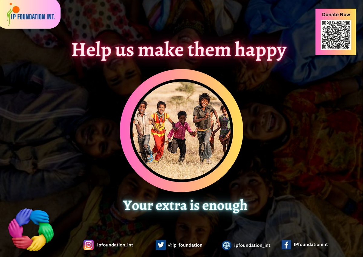 ip_foundation's tweet photo. HAPPINESS is not always about Expensive Toys.  
A small donation can make a huge impact in their live.   
Donate now for a Big change  
#IPFoundation #fightagainsthunger #foundation #ngoindia #helpingpeople #myfoundation #chairty #nonprofitorganization #childdevelopment https://t.co/otkyaIRL0R