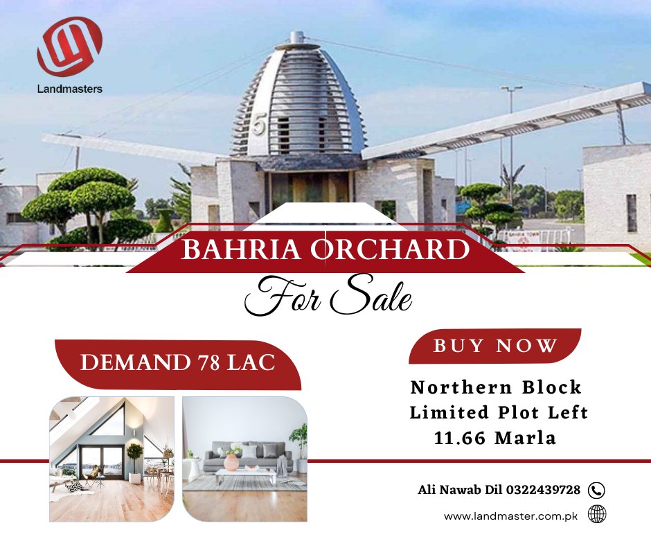 landmasterinfo's tweet image. 11.66 Marla Limited Plot For Sale in Bahria Orchard
Northern Block
FURTHER DETAILS
wa.me/923224390728

#bahriaorchardlahore #BahriaOrchardplot #lahoeproperty #propertymanagement #propertyinvestor #propertyinvestment 
#houseforsale #Possession #plot