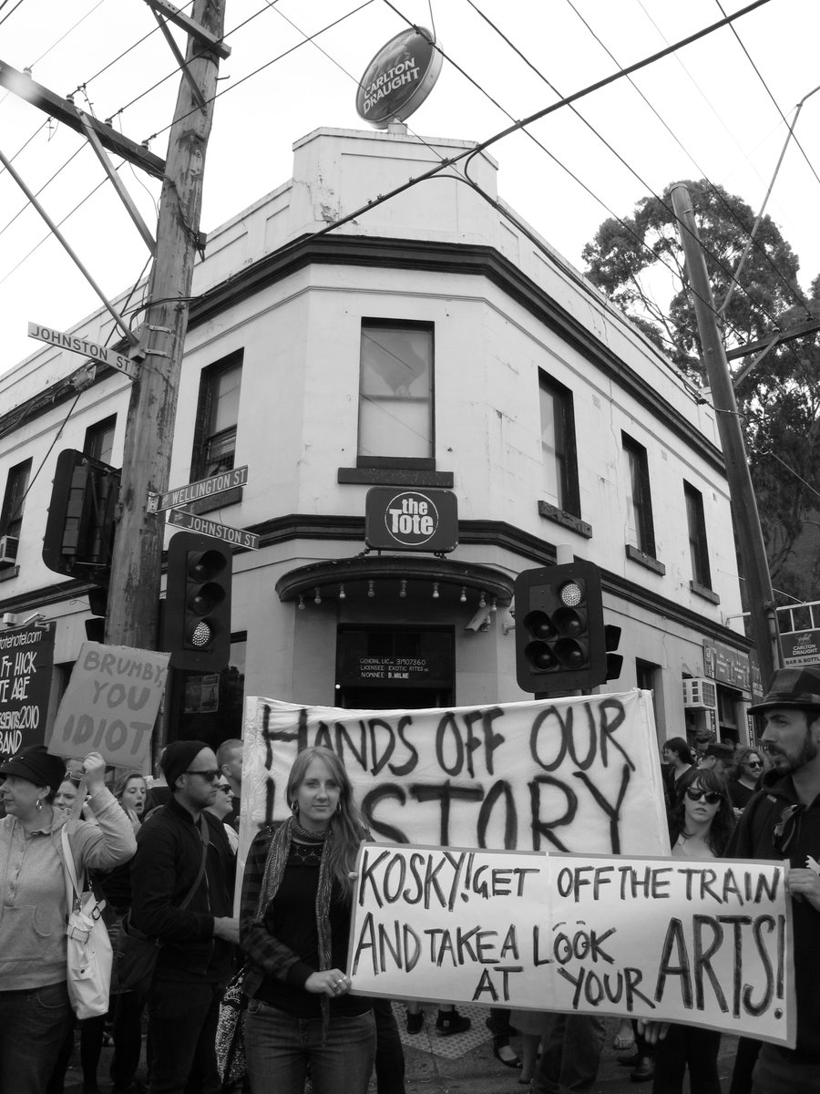 regularsteven's tweet photo. If you know anything about dirty rock music in #Melbourne, you KNOW the TOTE. Sadly, it's under real threat. This redev IS NOT the Tote, and it's a critical piece of music history in Melbourne. But some amazing folks are doing something. #SaveTheTote https://t.co/Q5YZaqSCKC https://t.co/hUn72HeK9T
