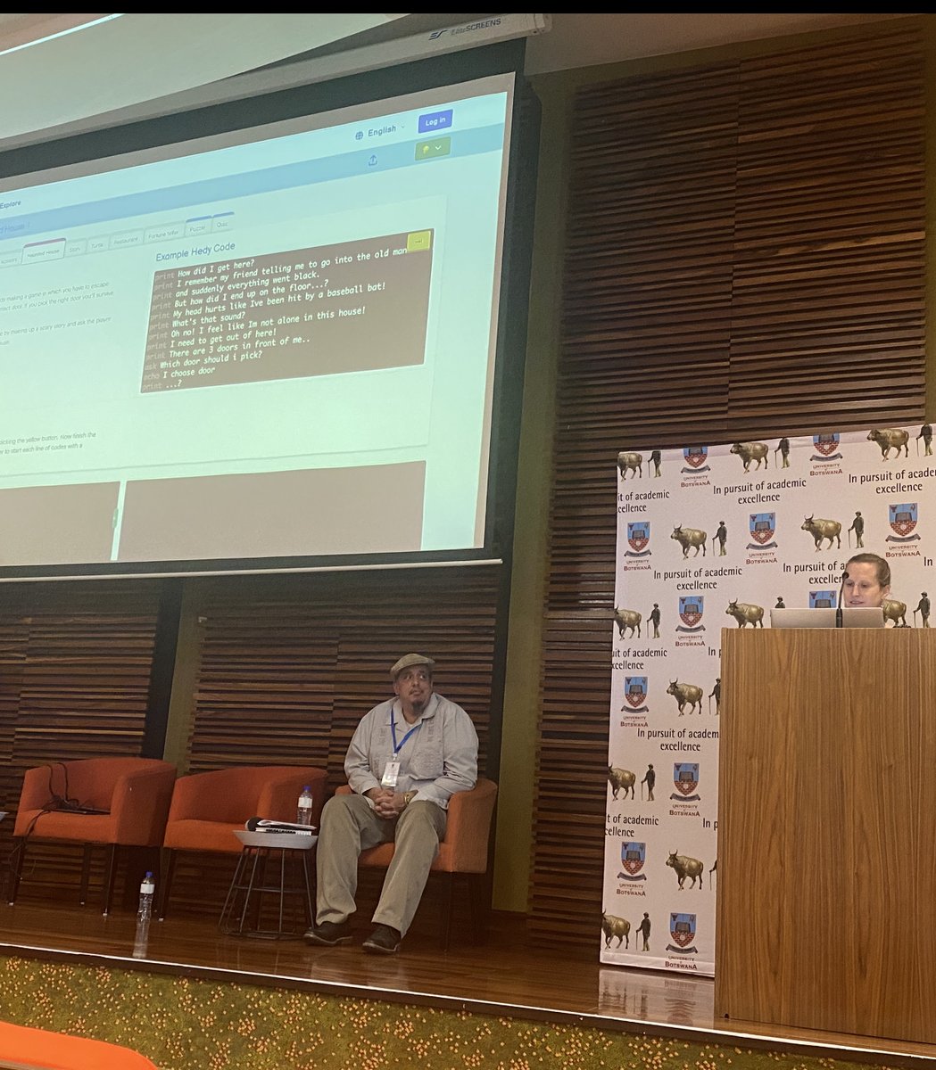 EthelTshukudu's tweet image. I was honored last week to have my friend Professor @Felienne, from Netherlands attend the CSEdBotswana summit! She presented how she broadened participation through her programming language, Hedy which now has over 40 translations, including Setswana. Exciting times...