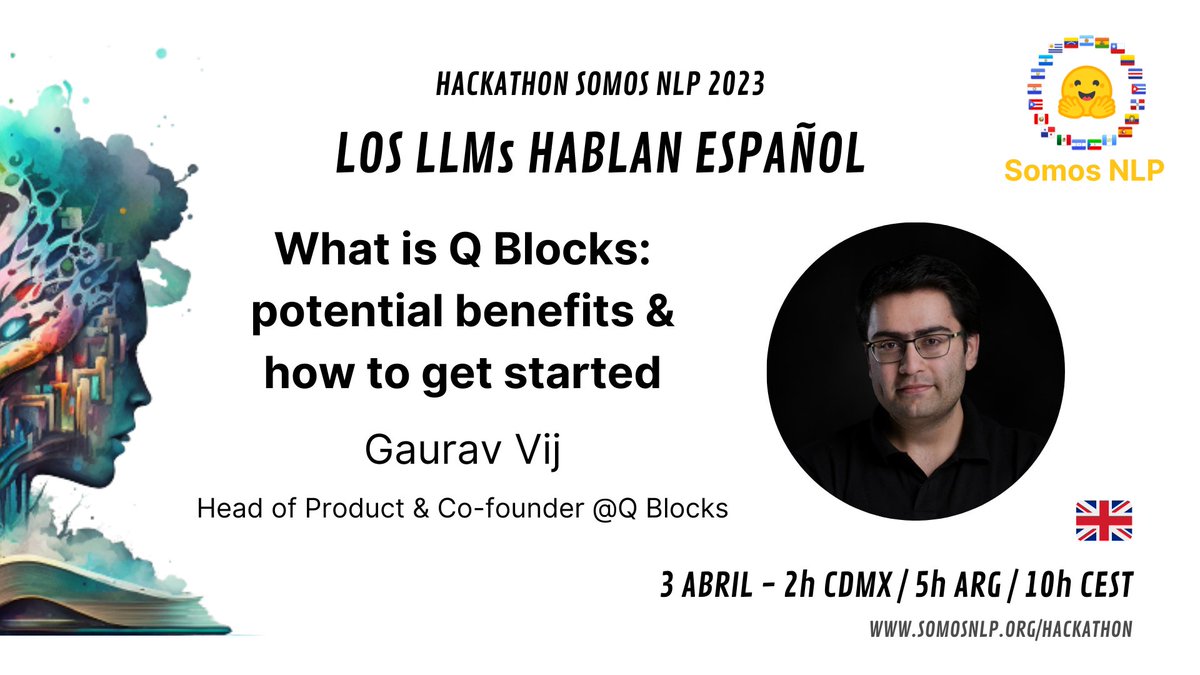 SomosNLP_'s tweet photo. Una forma inteligente de entrenar, ajustar y desplegar tus modelos de ML

⚙️ El fundador de @blocks_q, empresa patrocinadora de las GPU VMs del #HackathonSomosNLP, nos explicará cómo ofrecen máquinas a precios tan competitivos y cómo hacer uso de ellas.

➡️https://t.co/j8OzIGzonn https://t.co/34FPpqwSJF