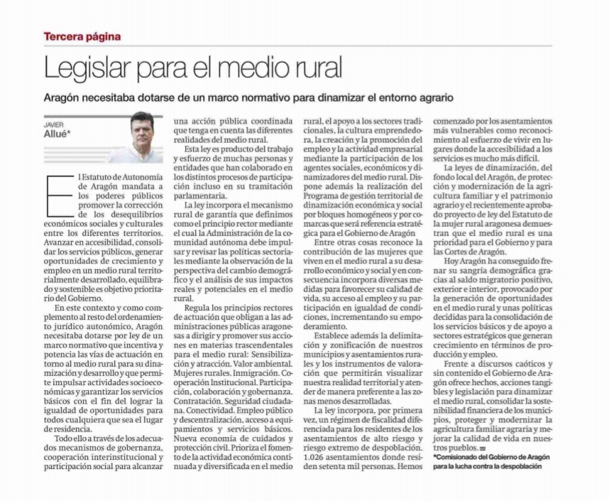 Frente a discursos vacíos y caóticos el @GobAragon ofrece hechos tangibles y legislación para dinamizar nuestro  #mediorural, garantizar la #sostenibilidadfinanciera de los municipios, modernizar la #agriculturafamiliar y apoyar a las #mujeresrurales. #MecanismoRuraldeGarantía.