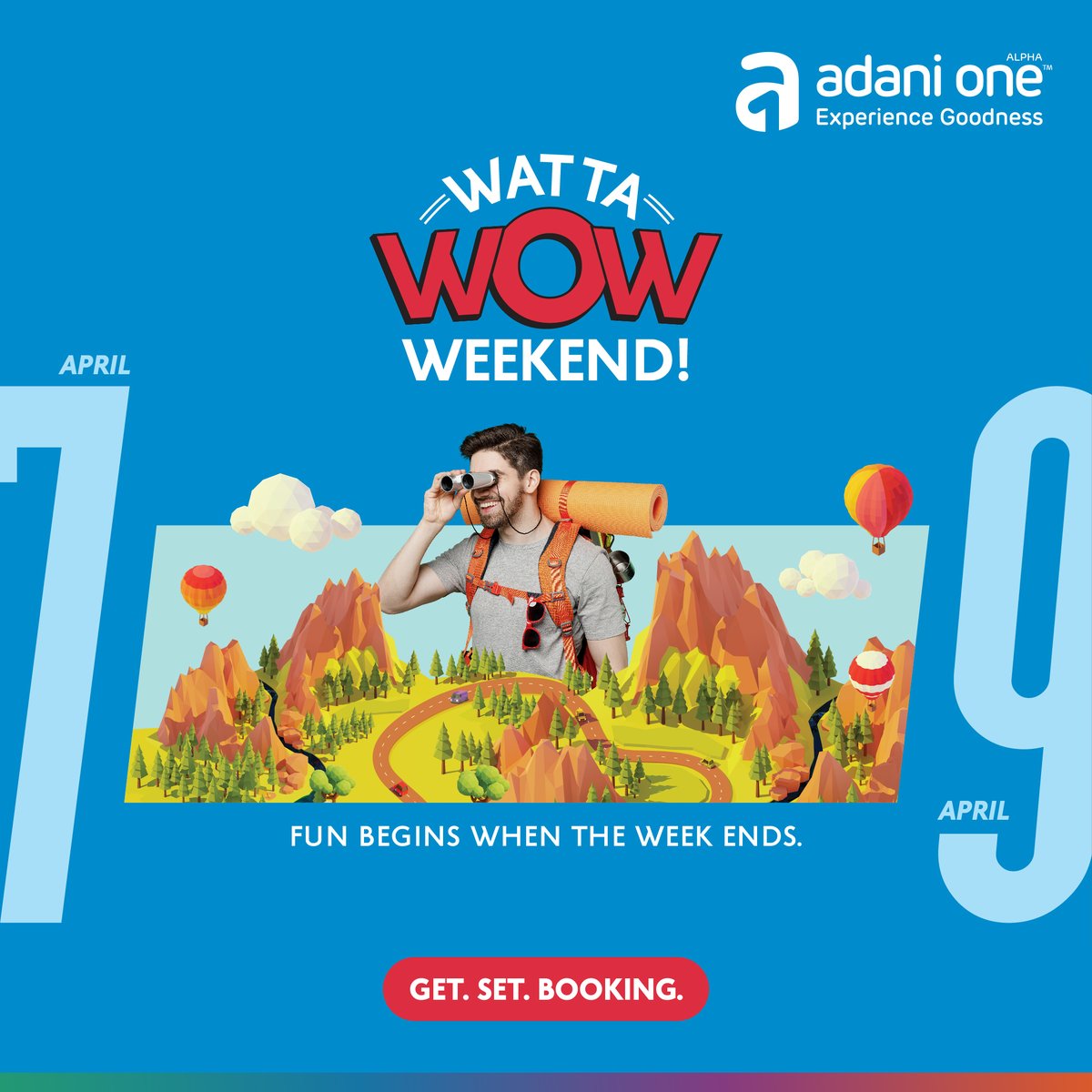 Adani_One's tweet photo. #MondayMotivation: #LongWeekend approaching! About time to get your leaves approved😜
Watta WOW Weekend - Friday, April 7, 2023 - Sunday, April 9, 2023. Plan your weekend getaway on https://t.co/1mNry0r7OZ today.
#AdaniOne #GoodFriday #Travel #WattaWOWweekend #WowWeekend https://t.co/cZtJTB1Y8t
