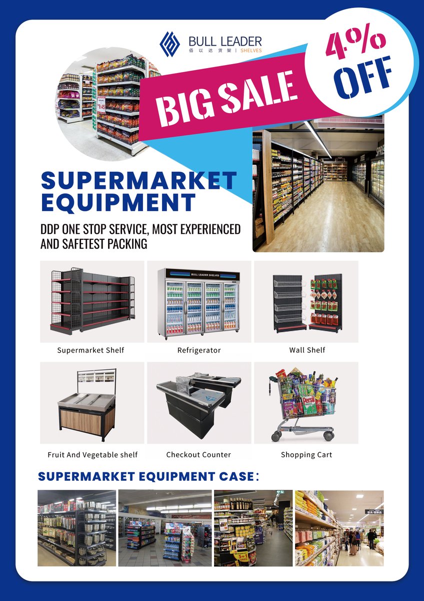 Exciting news coming! New promotion with special discount and offer! 
4% OFF! FREE DESIGN! ONE STOP SERVICE!   If you have new project or change the old equipment, come and ask a quotation! #supermarketequipment #refrigeration #chestfreezer #islandfreezer #commercialrefrigeration