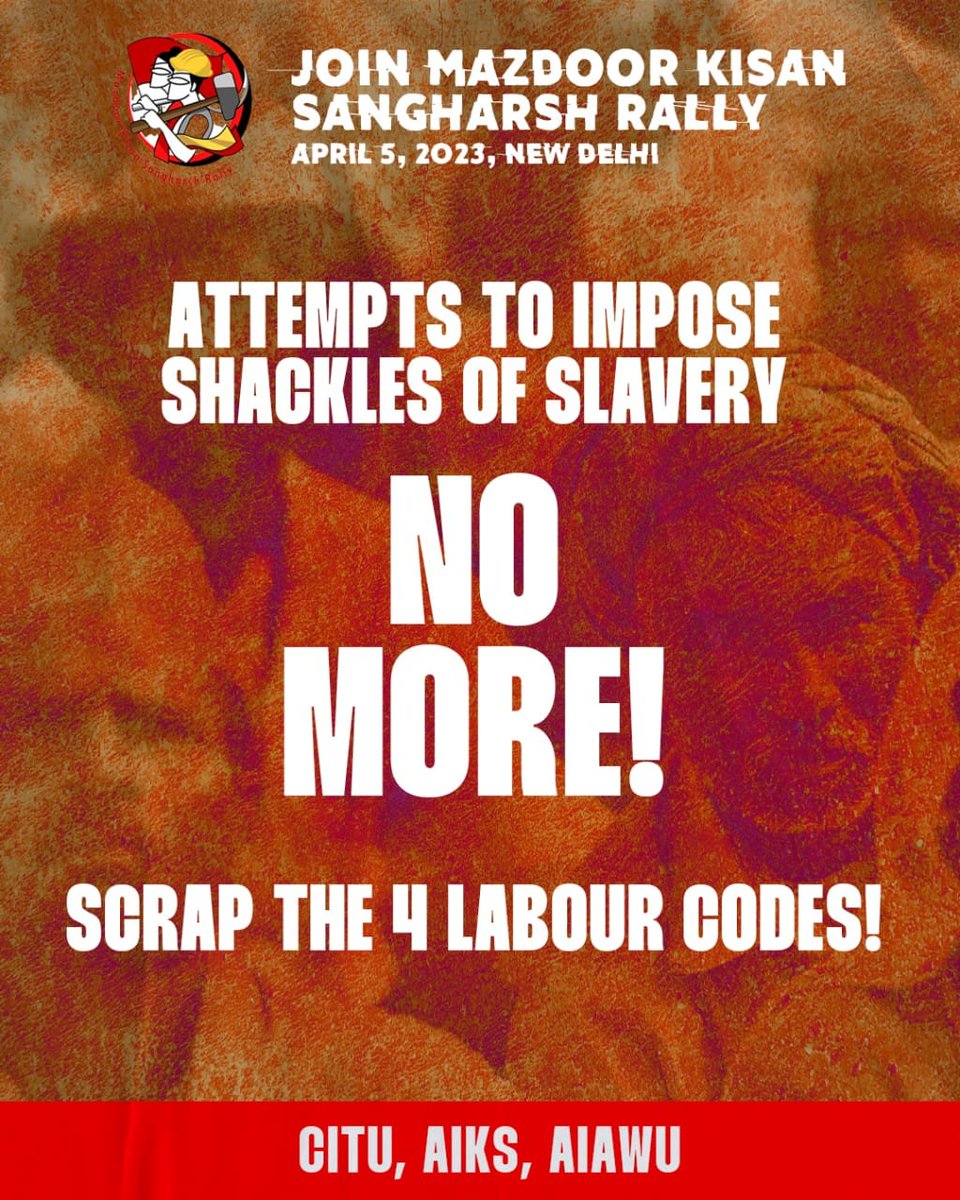 pycpim's tweet image. @LabourMinistry  Scrap Anti-Worker 4 Labour Codes!

#MazdoorKisanSangharshRally
#ChaloDelhi 
#NoMoreModi